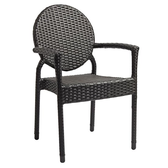 Product photograph of Barnes Outdoor Stackable Armchair In Black Weave from Furniture in Fashion