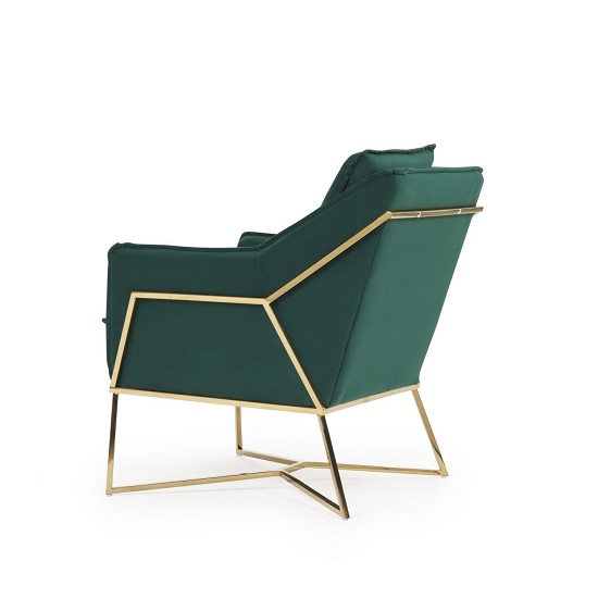 Larne Velvet Accent Chair In Green With Brass Frame_3