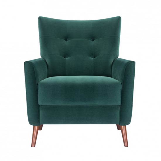 Baron Velvet Occasional Lounge Chair In Green