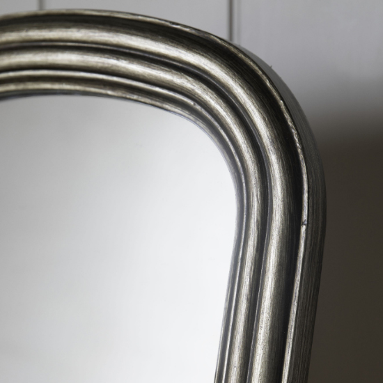 Barque Bevelled Floor Cheval Mirror In Brushed Brass Frame