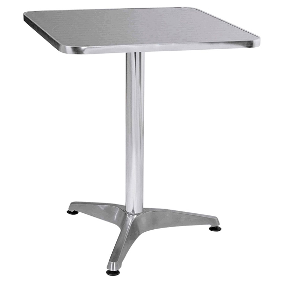 Barra Square Aluminium Bistro Table In Silver_1