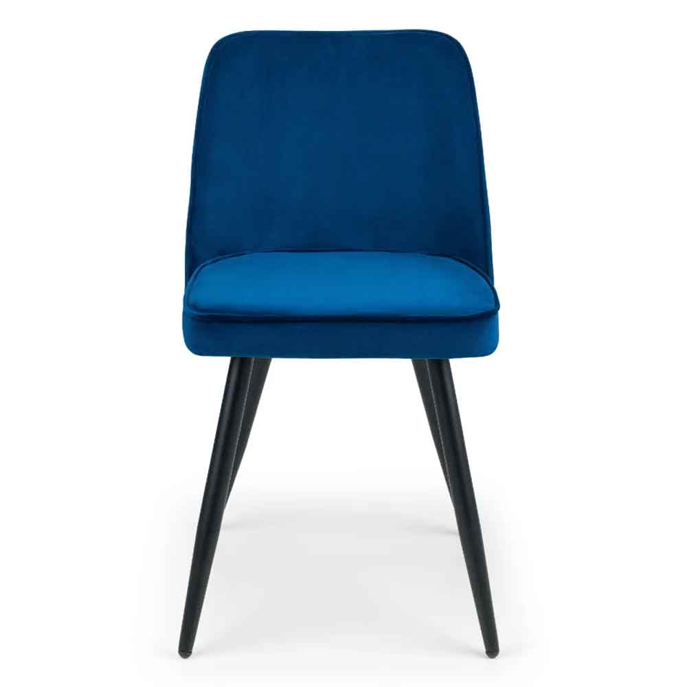 Barras Blue Velvet Dining Chairs in Pair
