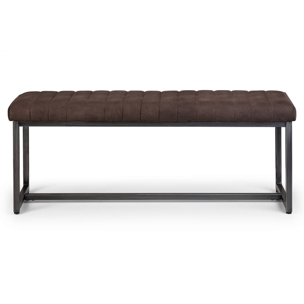 Barras Fabric Dining Bench In Charcoal Grey