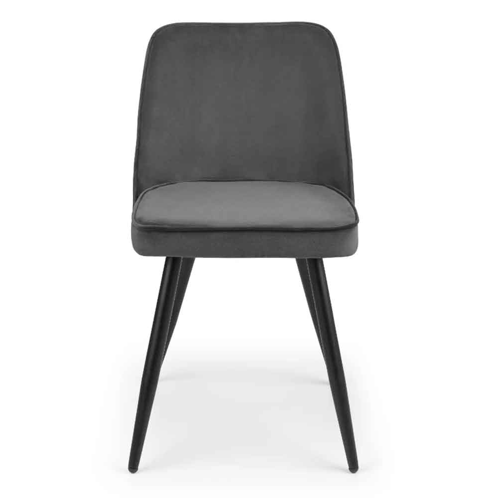 Barras Grey Velvet Dining Chairs in Pair
