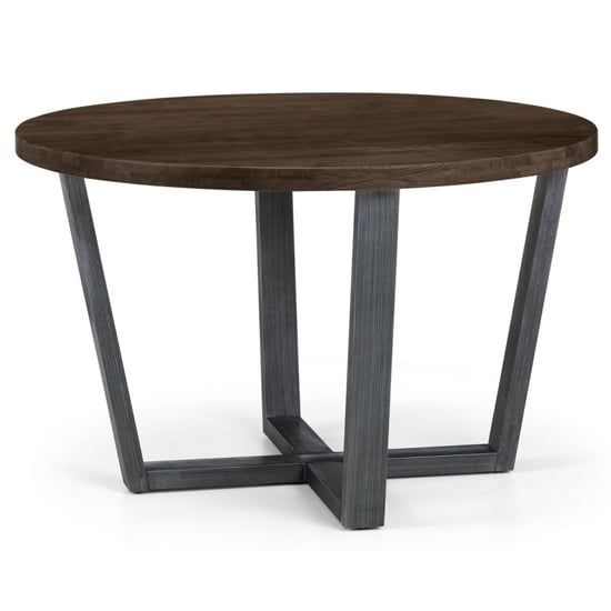 Photo of Barras round wooden coffee table in dark oak
