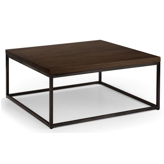 Product photograph of Barras Square Wooden Coffee Table In Dark Oak from Furniture in Fashion