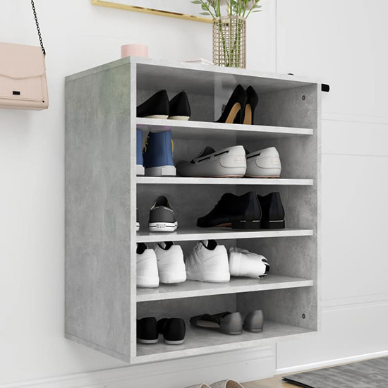 Barrera Shoe Storage Rack With 5 Shelves In Concrete Effect