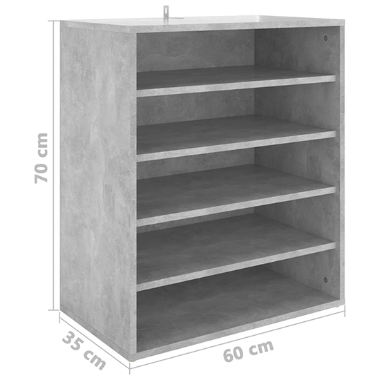 Barrera Shoe Storage Rack With 5 Shelves In Concrete Effect