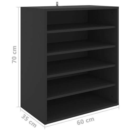 Barrera Wooden Shoe Storage Rack With 5 Shelves In Black