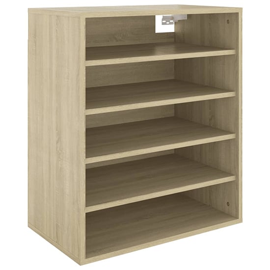 Barrera Wooden Shoe Storage Rack With 5 Shelves In Sonoma Oak