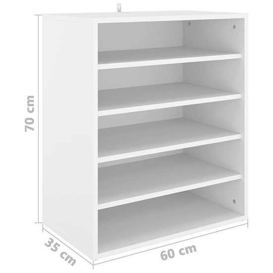 Barrera Wooden Shoe Storage Rack With 5 Shelves In White