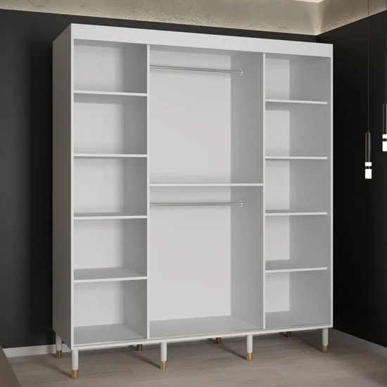 Barrie I Mirrored Wardrobe With 2 Sliding Doors 180cm In White