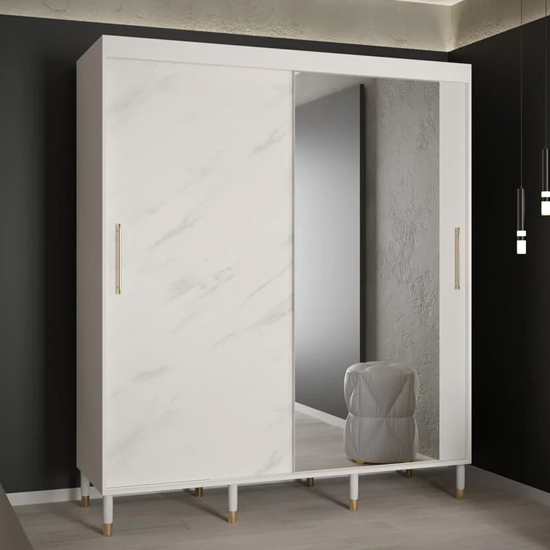 Read more about Barrie i mirrored wardrobe with 2 sliding doors 180cm in white