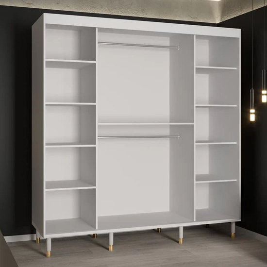 Barrie I Mirrored Wardrobe With 2 Sliding Doors 200cm In White