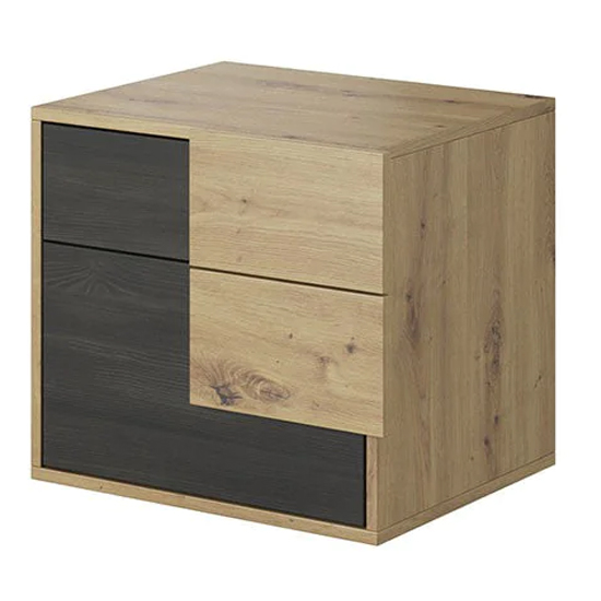 Read more about Barrie wooden bedside cabinet with 2 drawers in artisan oak