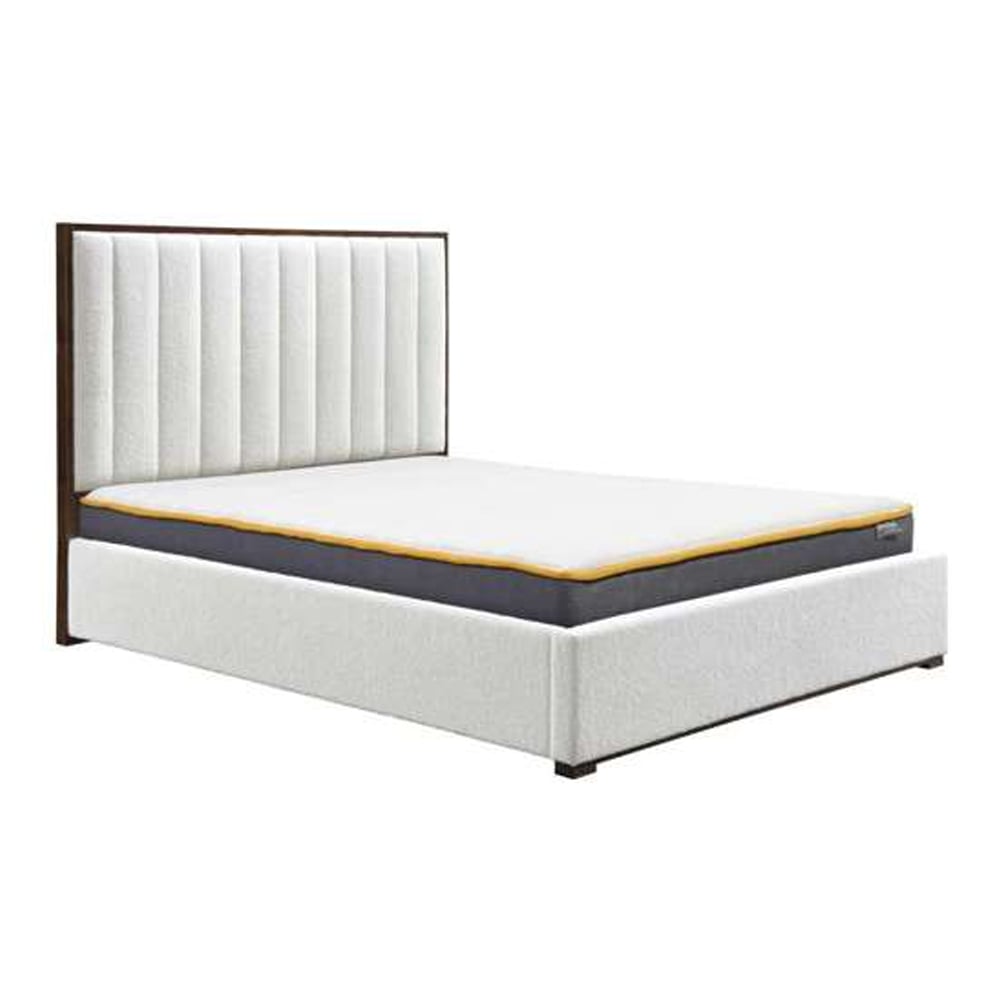 Barrie Fabric Double Bed In White