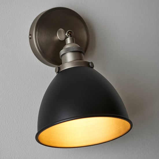 Product photograph of Barrie Franklin Rolled Edge Shade Task Wall Light In Matt Black from Furniture in Fashion