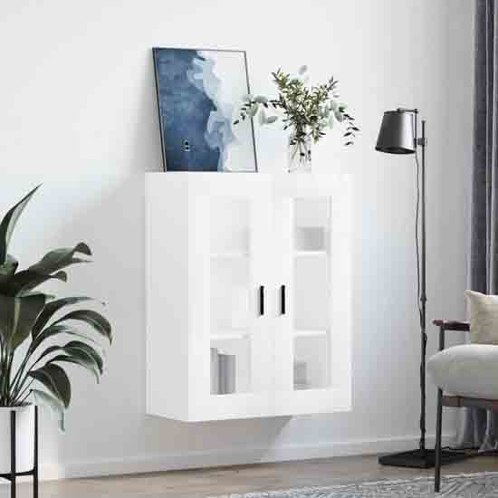 Product photograph of Barrie High Gloss Wall Mounted Storage Cabinet In White from Furniture in Fashion