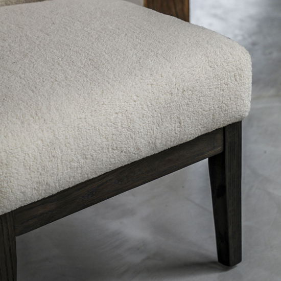 Barrie Fabric Bedroom Chair With Oak Leg In Vanilla