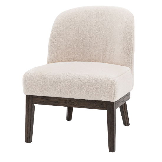 Barrie Polyester Fabric Bedroom Chair In Vanilla