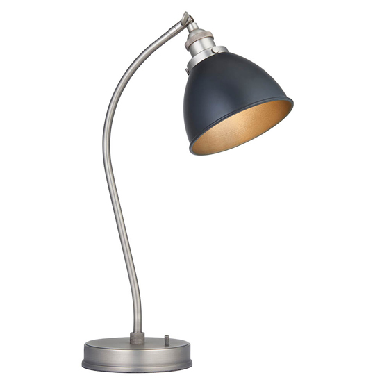 Barrie Rolled Edge Metal Shade Task Table Lamp In Matt Black_7
