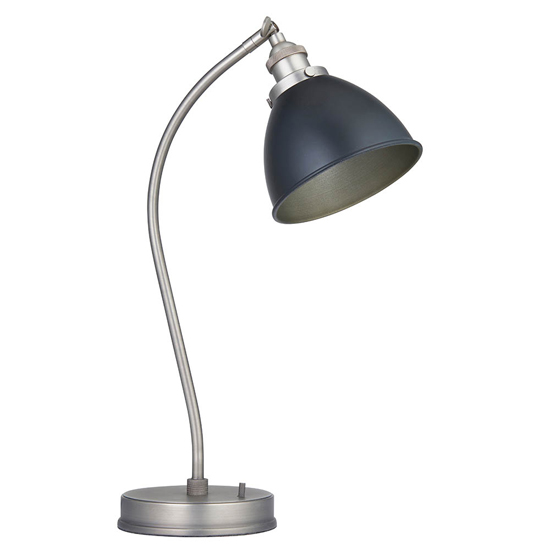 Barrie Rolled Edge Metal Shade Task Table Lamp In Matt Black_8