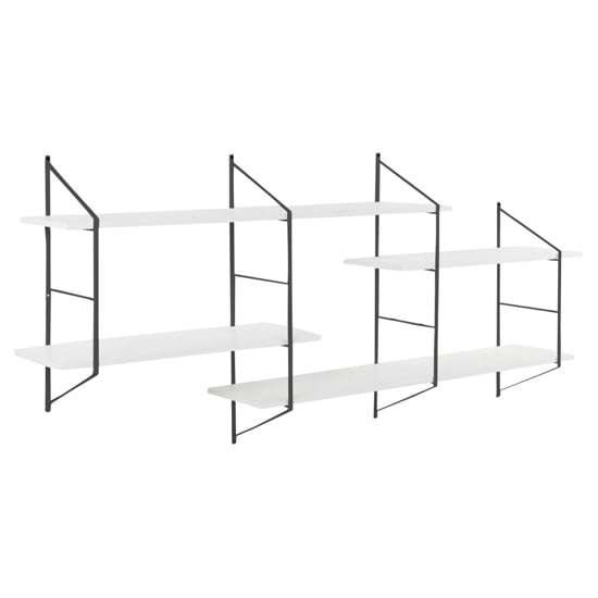 Barrie Wooden Wall Shelf Wall Hung With 4 Shelves In White