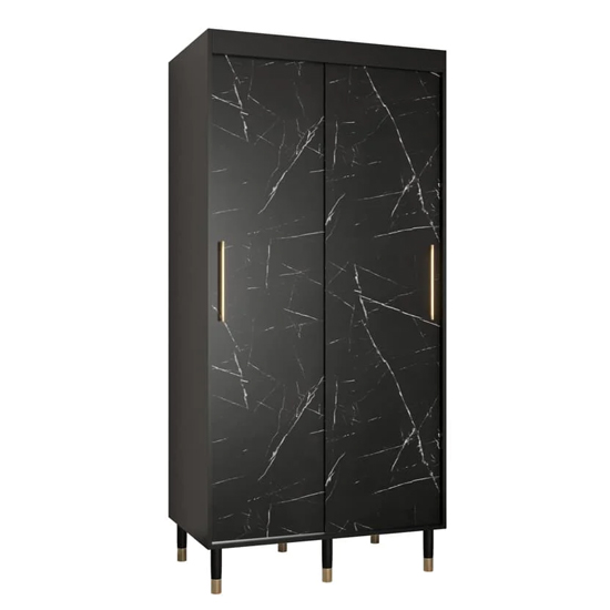 Barrie Wooden Wardrobe With 2 Sliding Doors 100cm In Black