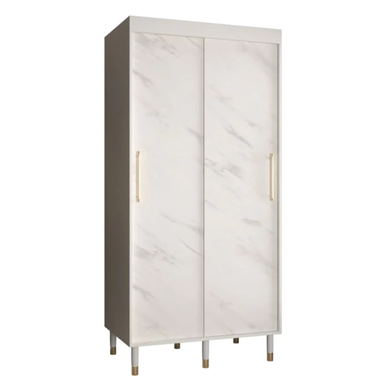 Barrie Wooden Wardrobe With 2 Sliding Doors 100cm In White