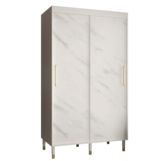 Barrie Wooden Wardrobe With 2 Sliding Doors 120cm In White