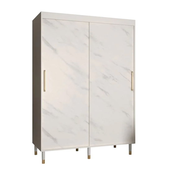 Barrie Wooden Wardrobe With 2 Sliding Doors 150cm In White