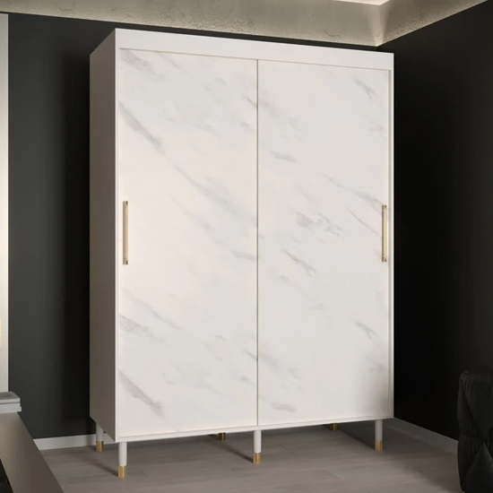 Read more about Barrie wooden wardrobe with 2 sliding doors 150cm in white