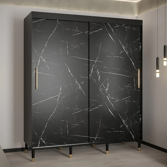 Read more about Barrie wooden wardrobe with 2 sliding doors 180cm in black