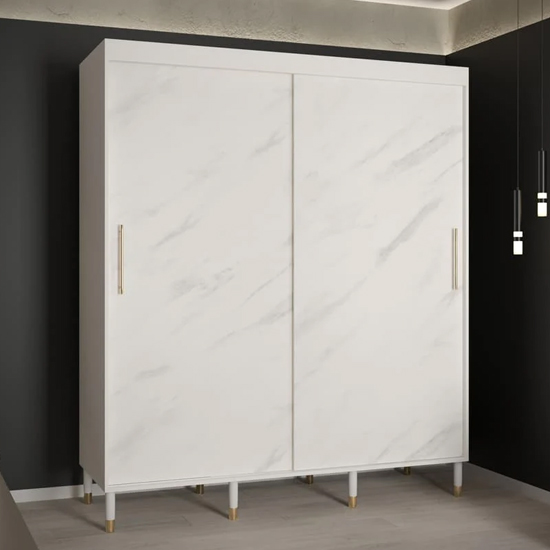 Read more about Barrie wooden wardrobe with 2 sliding doors 180cm in white