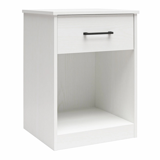 Barrie Wooden Bedside Cabinet With 1 Drawer In White