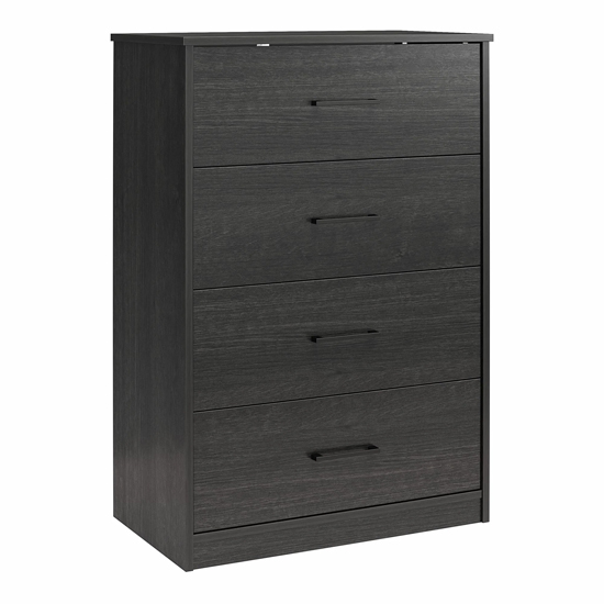 Barrie Wooden Chest Of 4 Drawers In Black Oak