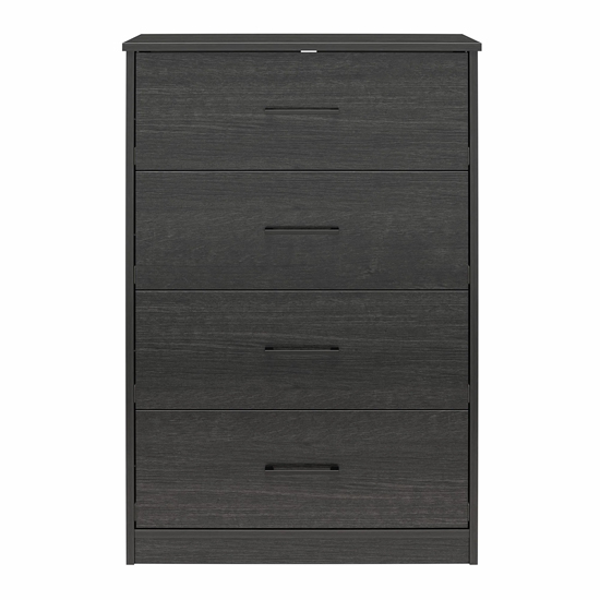 Barrie Wooden Chest Of 4 Drawers In Black Oak