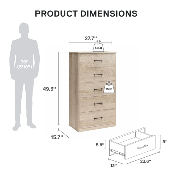 Barrie Wooden Chest Of 4 Drawers In Light Oak