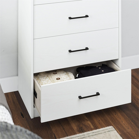 Barrie Wooden Chest Of 4 Drawers In White