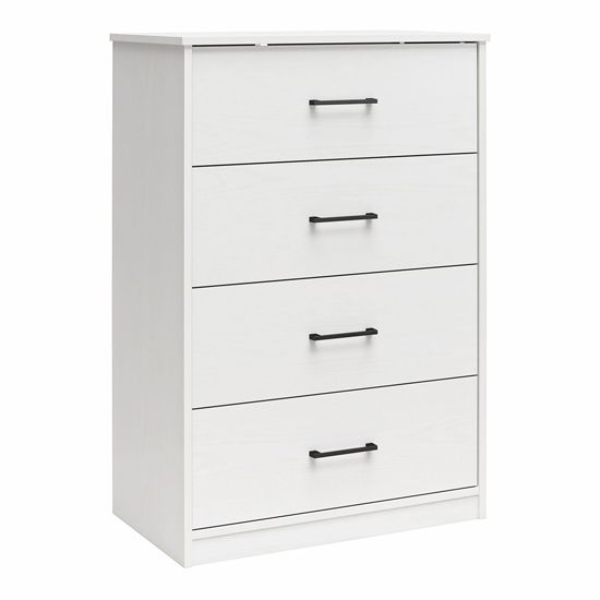 Barrie Wooden Chest Of 4 Drawers In White