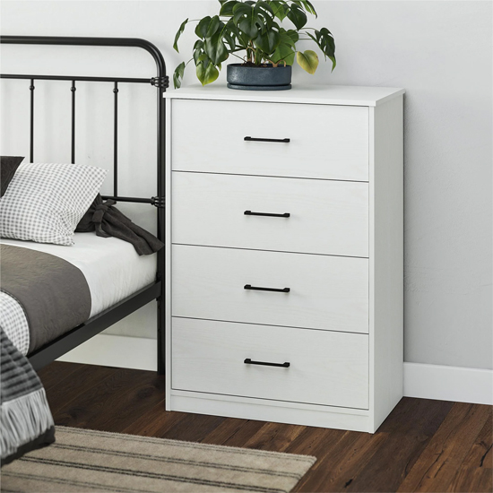 Read more about Barrie wooden chest of 4 drawers in white
