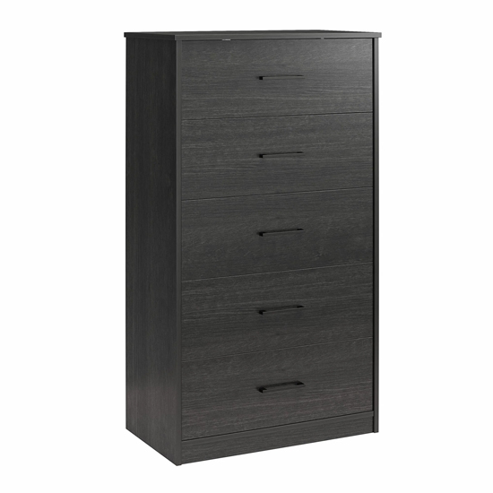 Barrie Wooden Chest Of 5 Drawers In Black Oak