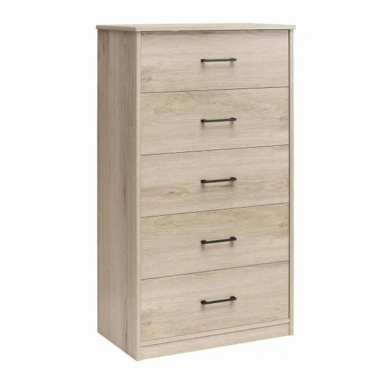 Barrie Wooden Chest Of 5 Drawers In Light Oak