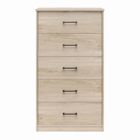 Barrie Wooden Chest Of 5 Drawers In Light Oak