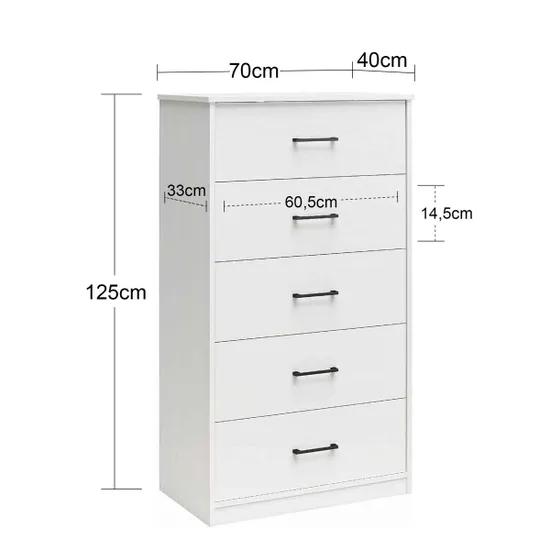 Barrie Wooden Chest Of 5 Drawers In Light Oak