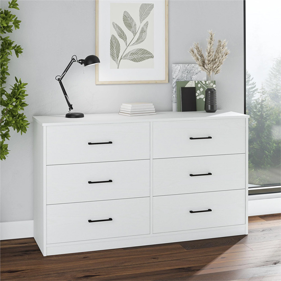 Read more about Barrie wooden chest of 6 drawers in white