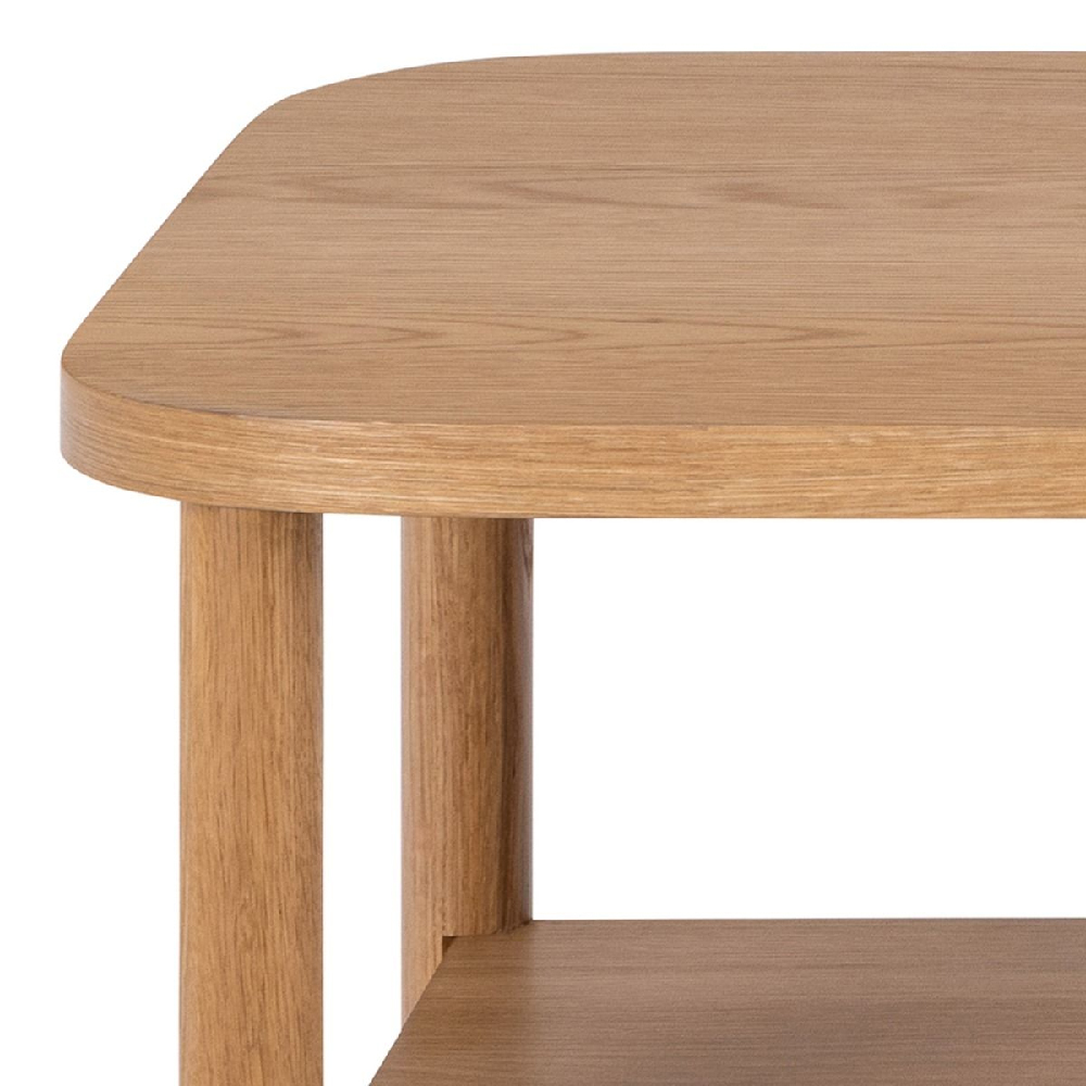 Barrie Wooden Coffee Table Rectangular With Undershelf In Oak