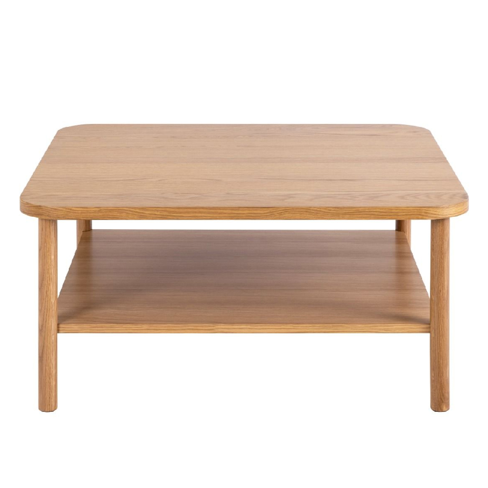 Barrie Wooden Coffee Table Square With Undershelf In Oak