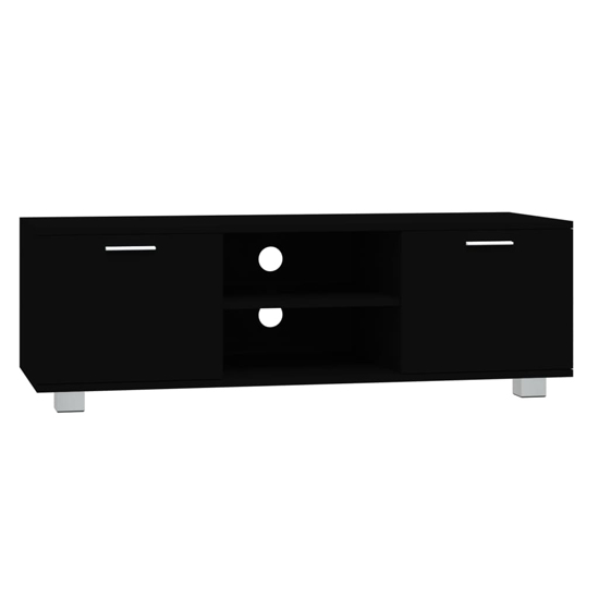 Barrie Wooden TV Stand With 2 Doors In Black Furniture in Fashion