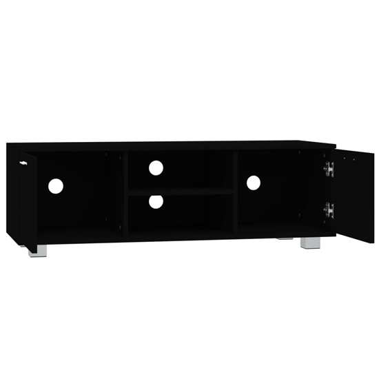 Barrie Wooden TV Stand With 2 Doors In Black Furniture in Fashion